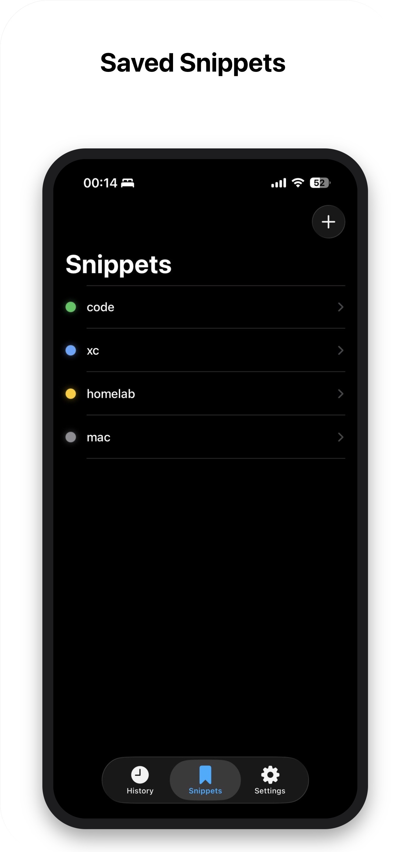 Saved Snippets