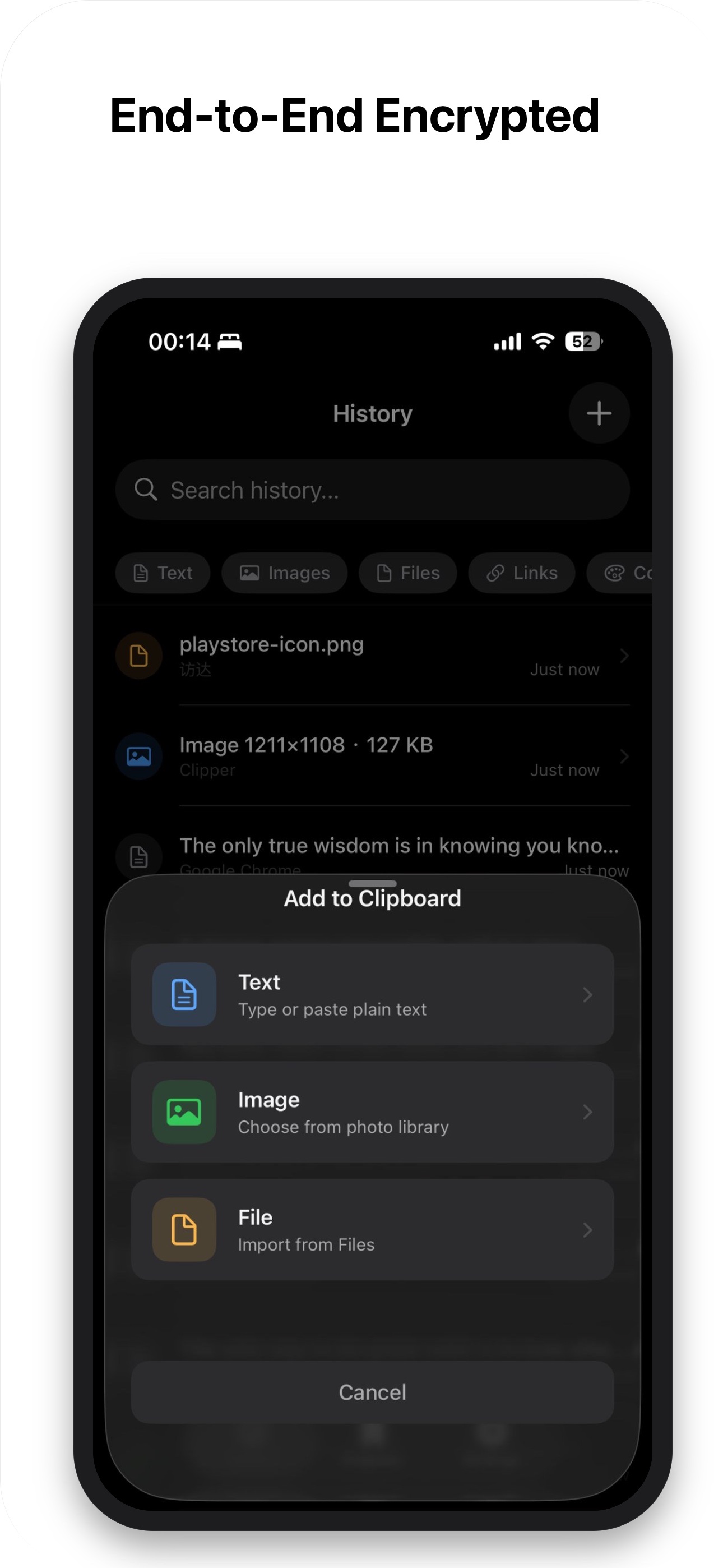 End-to-End Encrypted